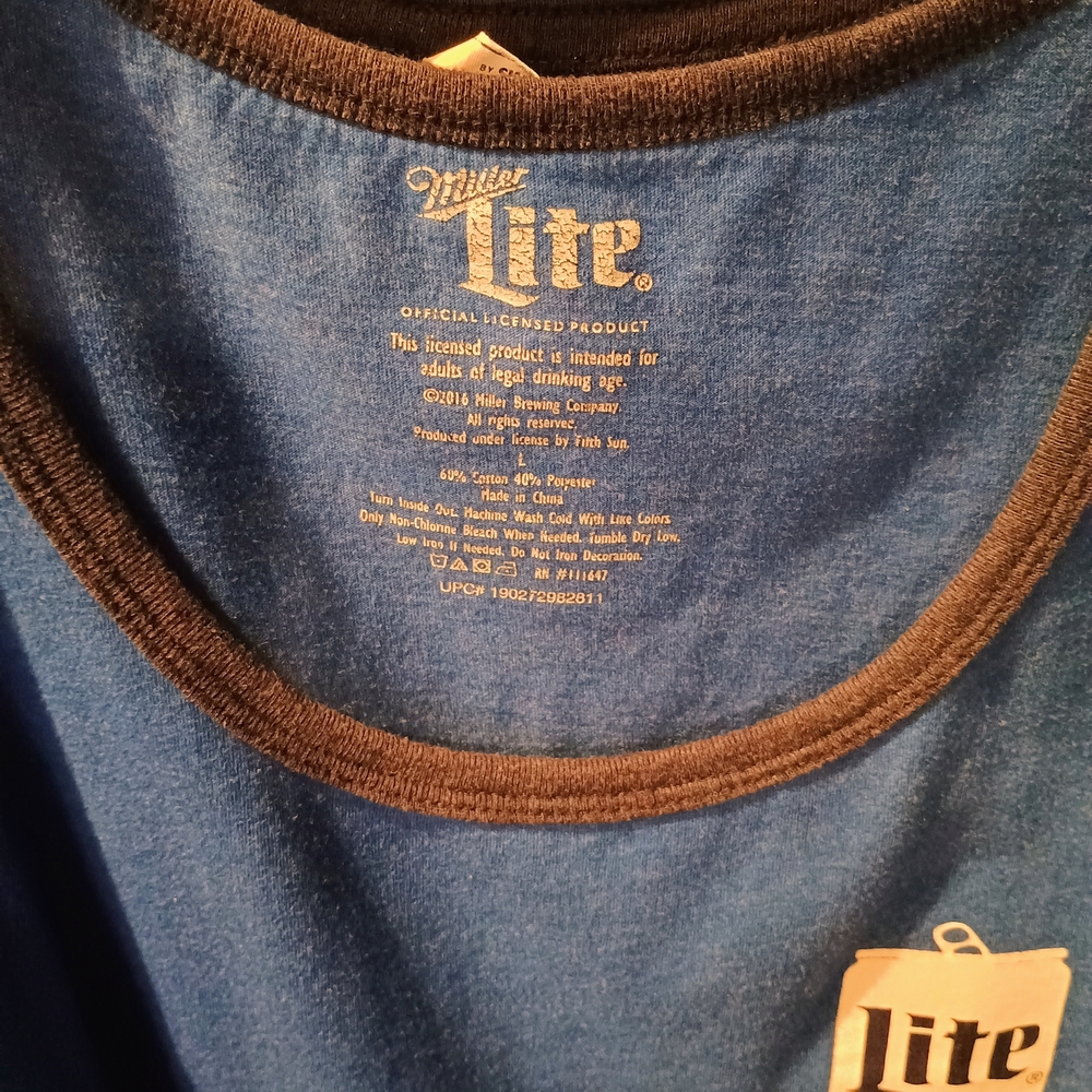 Lite Blue Men's Tank Top Bin 27 - Picture 3 of 3